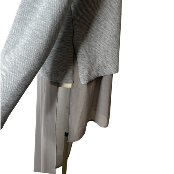 Zara Gray High Neck Long Sleeve Sweater with Sheer Overlay Long Tank Size Medium - Picture 15 of 16